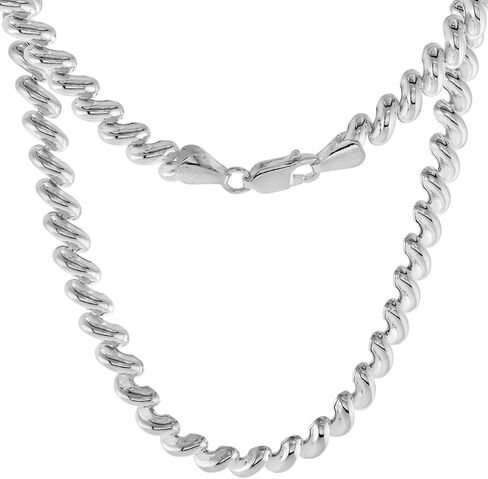 Smallest Sterling Silver 6mm San Marco Necklaces and Bracelets for Women Italy 1/4 inch wide 7-18 inch sizes in Saudi Arabia