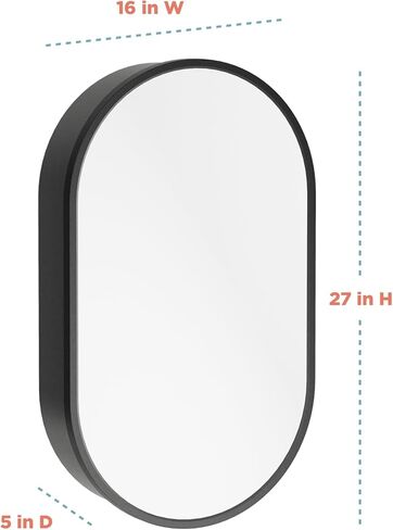 Zenna Home Designer Series Medicine Cabinet with 2 Shelves, 23.6" x 23.6" Round Bathroom Mirror Cabinet with Steel Body and Rustproof Aluminum Frame, Surface Mount Installation, Matte Black in Kuwait