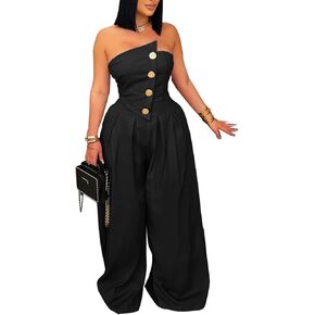 نتوءات المرأة مثيرة بدون حمالات قبالة أنبوب الكتف أعلى الصيف الزر عريضة الساق واحدة قطعة واحدة من الرومبير in Kuwait