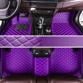 Custom Personalized Floor Mats for Cars - Luxury Full Coverage All Weather Mats, Anti-Slip Leather Mat Set, Fit for 99% of Cars, SUVs & Trucks (Black, A-Diamond) in Saudi Arabia