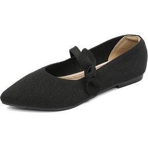 Women's Flats Mary Jane Ballet Knit Flats for Women Pointed Toe Comfortable with Bow Foldable Dressy Flats Slip On Casual Office Shoes in Kuwait