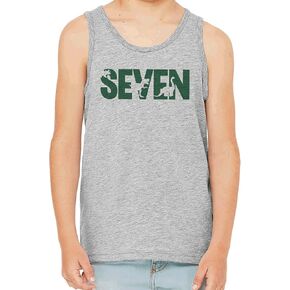 7 ate 9 Apparel Kids 7th Dino Dinosaur Birthday Shirt for Boys 7 7th Bday Seven Grey Tank Top in Saudi Arabia