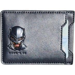 Hero's Id Leather Bat Wallet للرجال - البالغين للجنسين - البني - الحد الأدنى - RFID محمية - BI -Fold - 2 جيوب - قناع الأبطال الخارق ثلاثي الأبعاد المعدني in Kuwait