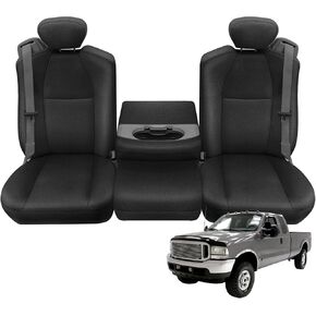 غطاء مقعد الشاحنة الأمامي متوافق مع 2001-2007 Ford XCAB F250-F550 40/20/40 مقعد مقعد مع وحدة التحكم في مركزية قابلة للتعديل in Kuwait