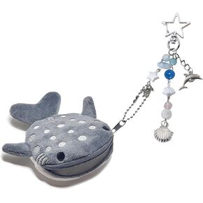 Whale Shark Coin Purse Keychain Cute Plush Keychain Coin Pouch With Zipper Plush Change Purse Bag Charm for Women in Saudi Arabia