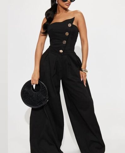 نتوءات المرأة مثيرة بدون حمالات قبالة أنبوب الكتف أعلى الصيف الزر عريضة الساق واحدة قطعة واحدة من الرومبير in Kuwait