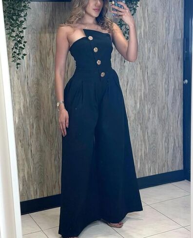 نتوءات المرأة مثيرة بدون حمالات قبالة أنبوب الكتف أعلى الصيف الزر عريضة الساق واحدة قطعة واحدة من الرومبير in Kuwait