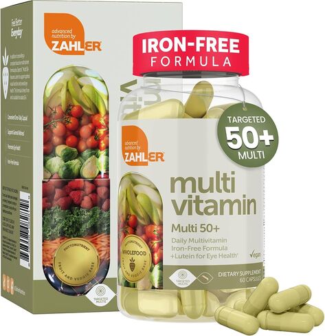 Zahler - Daily Multivitamin Calm Supplement with Ashwagandha and L-Theanine (60 Capsules) Certified Kosher Vegan Friendly Relaxation Support with Vitamin C D A E K2 B6 B12 Magnesium Iron Zinc in Saudi Arabia