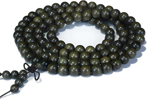 Zen Dear Unisex Burried Ebony Prayer Beads Buddha Buddhist Prayer Beads Meditation Mala Necklace Bracelet in Kuwait