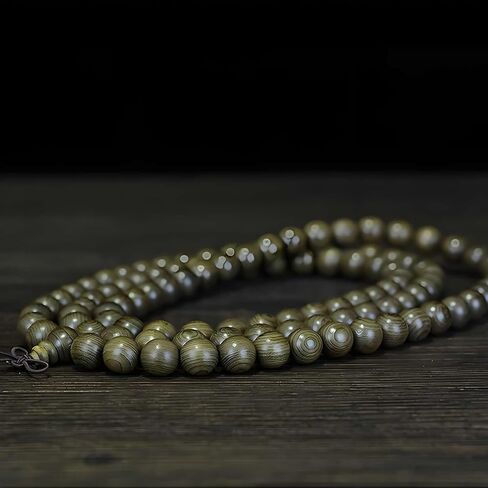 Zen Dear Unisex Burried Ebony Prayer Beads Buddha Buddhist Prayer Beads Meditation Mala Necklace Bracelet in Kuwait