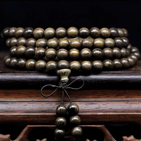 Zen Dear Unisex Burried Ebony Prayer Beads Buddha Buddhist Prayer Beads Meditation Mala Necklace Bracelet in Kuwait