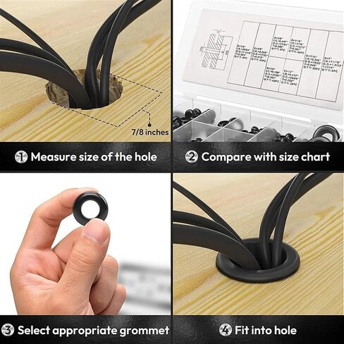 180pcs/Box Rubber Grommet Kit Kit Rubber Hole Set O-Ring Set 1/4 "، 5/16" ، 3/8 "، 7/16" ، 1/2 "، 5/8" ، 7/8 "، 1" in Kuwait