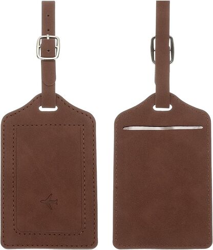 uxcell 2 Pcs Suitcase Tags, Green Leather Luggage Name Tags Travel Accessories Airplane Travel Essentials for Flying Hotel Check in Luggage Bags Men Women, 4.72 x 2.76 x 0.08 in Saudi Arabia