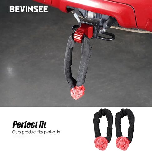 Bevinsee Winch Snatch Recovery Ring 66,000lbs for Soft Shackle and Synthetic Rope Compatible with ATV Trailer SUV UTV SXS Off-Road 4x4 Truck Vehicle Recovery, Black in Kuwait
