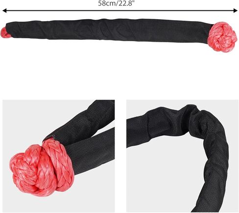 Bevinsee Winch Snatch Recovery Ring 66,000lbs for Soft Shackle and Synthetic Rope Compatible with ATV Trailer SUV UTV SXS Off-Road 4x4 Truck Vehicle Recovery, Black in Kuwait