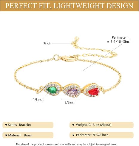 Personalized Birthstone Bracelets for Mom and Grandma Custom Multiple Birthstone Bracelets for Women,Gift for Mother’s Day, Birthday, Anniversary,Christmas in Saudi Arabia