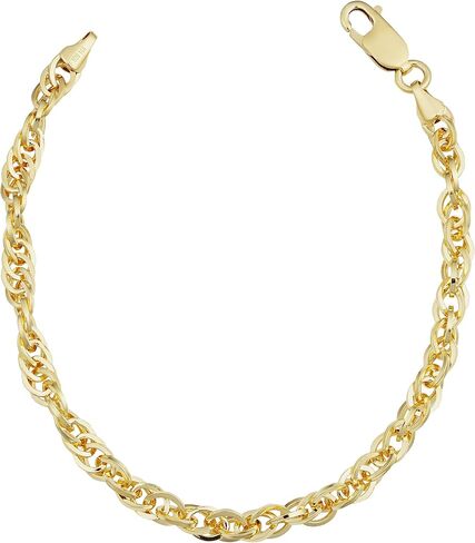 14k Yellow Gold Filled Double Cable Link Chain Bracelet for Women (5.2 mm, 7.5 inch) in Saudi Arabia