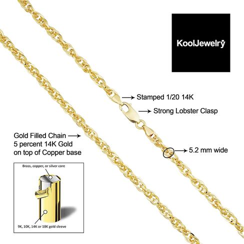 14k Yellow Gold Filled Double Cable Link Chain Bracelet for Women (5.2 mm, 7.5 inch) in Saudi Arabia
