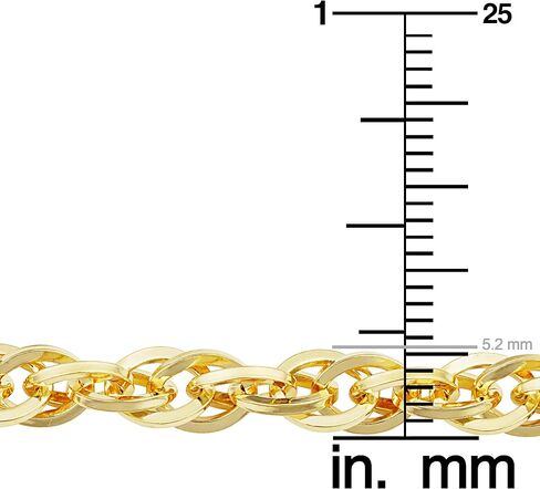 14k Yellow Gold Filled Double Cable Link Chain Bracelet for Women (5.2 mm, 7.5 inch) in Saudi Arabia