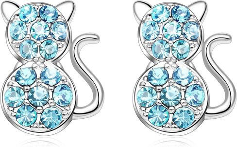 Spefavo Beautiful Cute Cat Earrings Hypoallergenic, Cat Lovers Girls Children Birthday Easter Christmas Halloween Valentine's Day, Gift for Grandmother Mom to Granddaughter Daughter in Kuwait