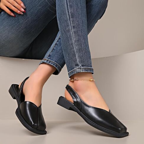 Women's Fashion Pumps - Square Toe, Chunky Heel, All-Season Comfort Shoes, Everyday Stylish Wear in Saudi Arabia