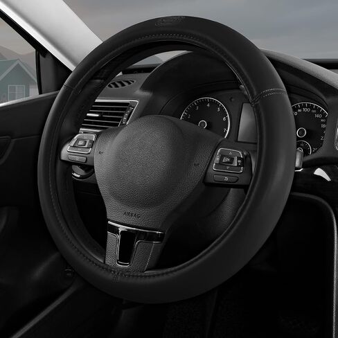 Skechers Memory Foam Steering Wheel Cover,Grade Protein Leather Steering Wheel Cover,Universal Anti-Slip Fit 14" 1/2-15" Car Wheel Cover for Men Women Fit Suvs,Vans,Sedans,Car,Trucks,Black in Saudi Arabia