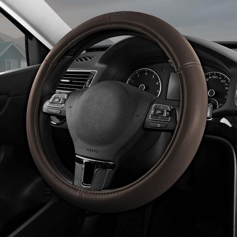Skechers Memory Foam Steering Wheel Cover,Grade Protein Leather Steering Wheel Cover,Universal Anti-Slip Fit 14" 1/2-15" Car Wheel Cover for Men Women Fit Suvs,Vans,Sedans,Car,Trucks,Black in Saudi Arabia