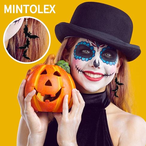 Acrylic Halloween Earrings Black Skull Bat Drop Dangle Earrings for Women Fun Cute Spooky Halloween Holiday Costume Jewelry in Kuwait
