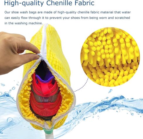 2 Pack Shoe Washing Bag for Washing Machine, Laundry Shoe Bag for Washer and Dryer, Shoe Cleaning Bag for Sneaker Tennis Shoes Include 2 Pairs of Adjustable Shoe Trees (Blue 2Pcs) in Saudi Arabia