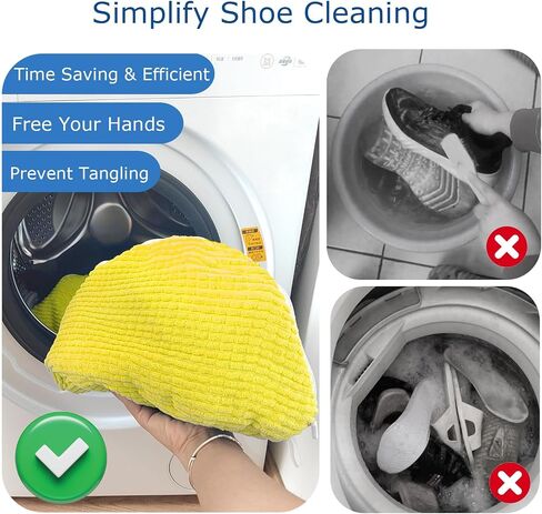 2 Pack Shoe Washing Bag for Washing Machine, Laundry Shoe Bag for Washer and Dryer, Shoe Cleaning Bag for Sneaker Tennis Shoes Include 2 Pairs of Adjustable Shoe Trees (Blue 2Pcs) in Saudi Arabia