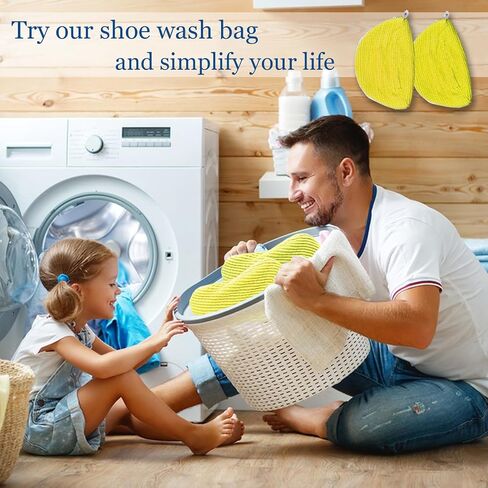 2 Pack Shoe Washing Bag for Washing Machine, Laundry Shoe Bag for Washer and Dryer, Shoe Cleaning Bag for Sneaker Tennis Shoes Include 2 Pairs of Adjustable Shoe Trees (Blue 2Pcs) in Saudi Arabia