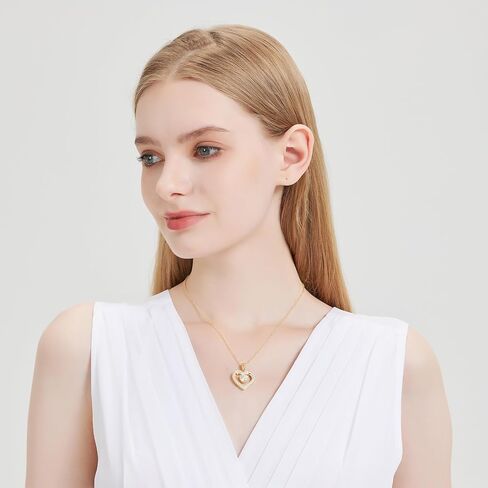 Full Moissanite Heart Necklace - No CZ! 2ct Vibrant Birthstone & 30 White Gems | 12 Month Gifts for Wife, Mom, Her | Anniversary, Valentine's Day, Mother's Day Jewelry in Saudi Arabia