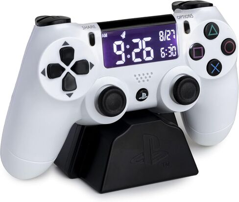 Paladone PlayStation Digital Alarm USB Reverse LCD with Backlight, White PS5 Controller Design, Use D Pad & Buttons to Control & Set Clock, Gamer Decor, PlayStation 5 Gaming Desk Accessories in Saudi Arabia