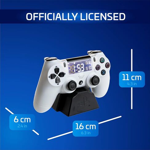 Paladone PlayStation Digital Alarm USB Reverse LCD with Backlight, White PS5 Controller Design, Use D Pad & Buttons to Control & Set Clock, Gamer Decor, PlayStation 5 Gaming Desk Accessories in Saudi Arabia