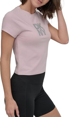 DKNY womens Foil Logo Short Sleeve Baby Tee in Saudi Arabia