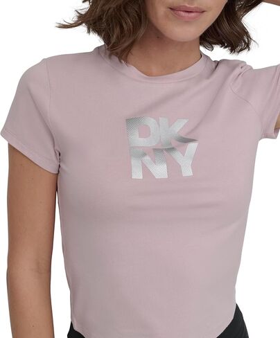 DKNY womens Foil Logo Short Sleeve Baby Tee in Saudi Arabia