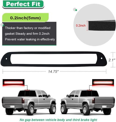 3rd Third Brake Light Gasket Seal Compatible with Chevy Colorado GMC Canyon 2004 to 2012 High Mount Stop Lamp Assembly, Single-Sided Adhesive Back Light Seal in Kuwait