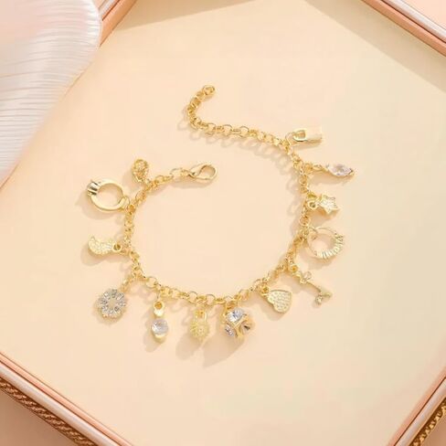 16k Chunky Gold Bracelets for Women Trendy Womens Gold Bracelet Stack Layered Chunky Chain Bracelets Waterproof Link Cuff Herringbone Bracelet Fashion Accessories Gifts for Women in Kuwait