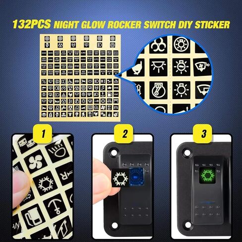 10 Gang Marine Aluminium Rocker Switch Panel ، Toggle Toggle Dash 12V/24V 5 PIN SPST ON/OFF ROCKER ROCKER مع الإضاءة الخلفية LED للسيارة RV ATV UTV Truck Jeep Yacht Ship (Blue) in Kuwait