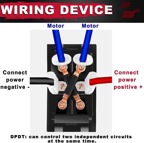 UP Down Momentary Reverse Polarity Switch DC 12V-24V 20A / AC 250V 15A DPDT RV Power Jack Switch 4Pin for 5th Wheel Tongue Trailer Stabilizer, with Panel Screw Terminal Wires Sheath in Saudi Arabia
