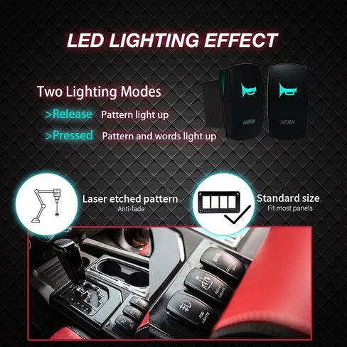 مفتاح روك القرن بالليزر ، طقم الأسلاك المقاوم للماء ، LED LED الخلفية الخلفية + ترحيل الأسلاك مجموعة تسخير لسيارة شاحن in Kuwait