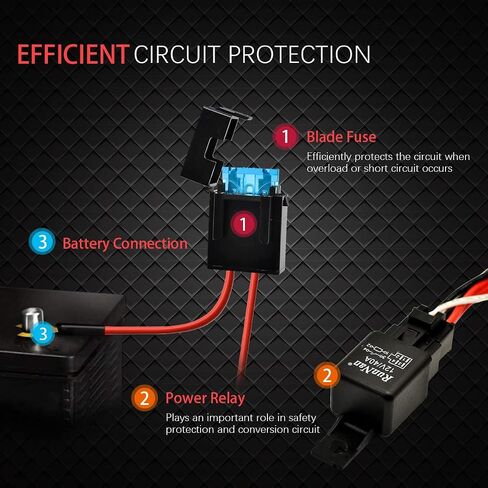 مفتاح روك القرن بالليزر ، طقم الأسلاك المقاوم للماء ، LED LED الخلفية الخلفية + ترحيل الأسلاك مجموعة تسخير لسيارة شاحن in Kuwait