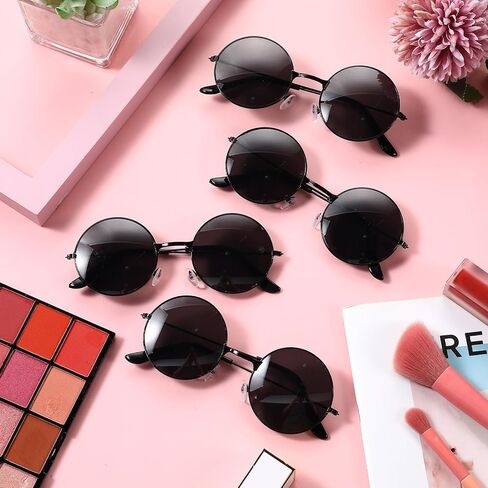 Kanayu 24 زوج Hippie Sunglasses Vintage 70s Circle نظارات شمسية للنساء الرجال الهبي حفلة الزخارف الرجعية جولة الشمس in Saudi Arabia