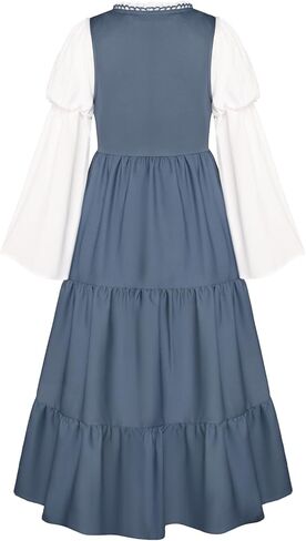 قرمزي الظلام الفتيات النهضة لباس الفقاء الطويل الأكمام في العصور الوسطى in Kuwait