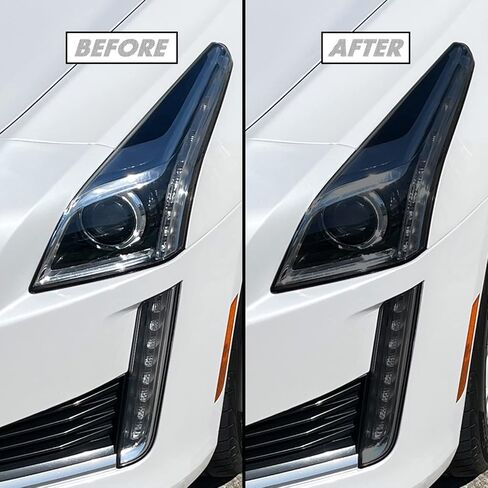 SlickMod PreCut Vinyl Smoke Tint for 2014-2019 Cadillac CTS Sedan Headlight & DRL (1. Headlight & DRL, 20 Dark Smoke) in Saudi Arabia