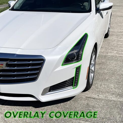 SlickMod PreCut Vinyl Smoke Tint for 2014-2019 Cadillac CTS Sedan Headlight & DRL (1. Headlight & DRL, 20 Dark Smoke) in Saudi Arabia