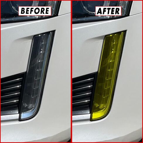 SlickMod PreCut Vinyl Smoke Tint for 2014-2019 Cadillac CTS Sedan Headlight & DRL (1. Headlight & DRL, 20 Dark Smoke) in Saudi Arabia