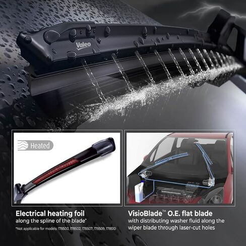 Valeo 178501 Silencio Visioblade Windshield Wiper Blade Set Compatible with Select Volvo V60 and S60 Models, Heated 24/20 inch Pack of 2 Premium OEM Wipers, Replacement Windshield Wipers in Saudi Arabia