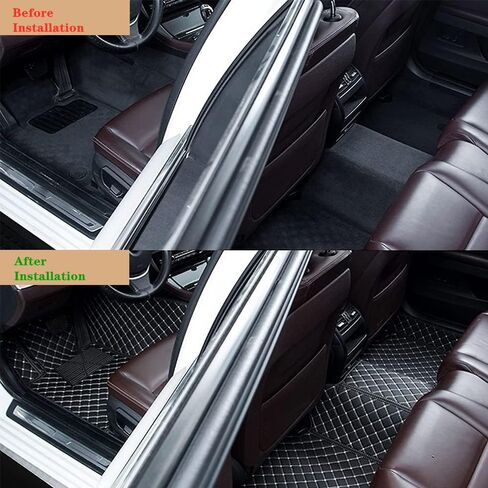 Custom Personalized Floor Mats for Cars - Luxury Full Coverage All Weather Mats, Anti-Slip Leather Mat Set, Fit for 99% of Cars, SUVs & Trucks (Black, A-Diamond) in Saudi Arabia