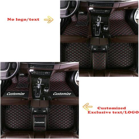 Custom Personalized Floor Mats for Cars - Luxury Full Coverage All Weather Mats, Anti-Slip Leather Mat Set, Fit for 99% of Cars, SUVs & Trucks (Black, A-Diamond) in Saudi Arabia